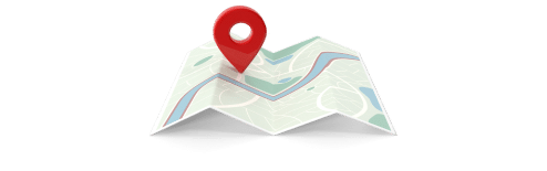 Carte avec un marqueur de localisation rouge