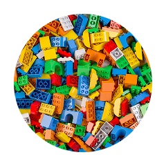 Un mélange de briques LEGO colorées