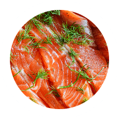 Tranches de saumon frais avec de l'aneth.