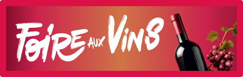 Foire aux vins avec bouteille et raisins