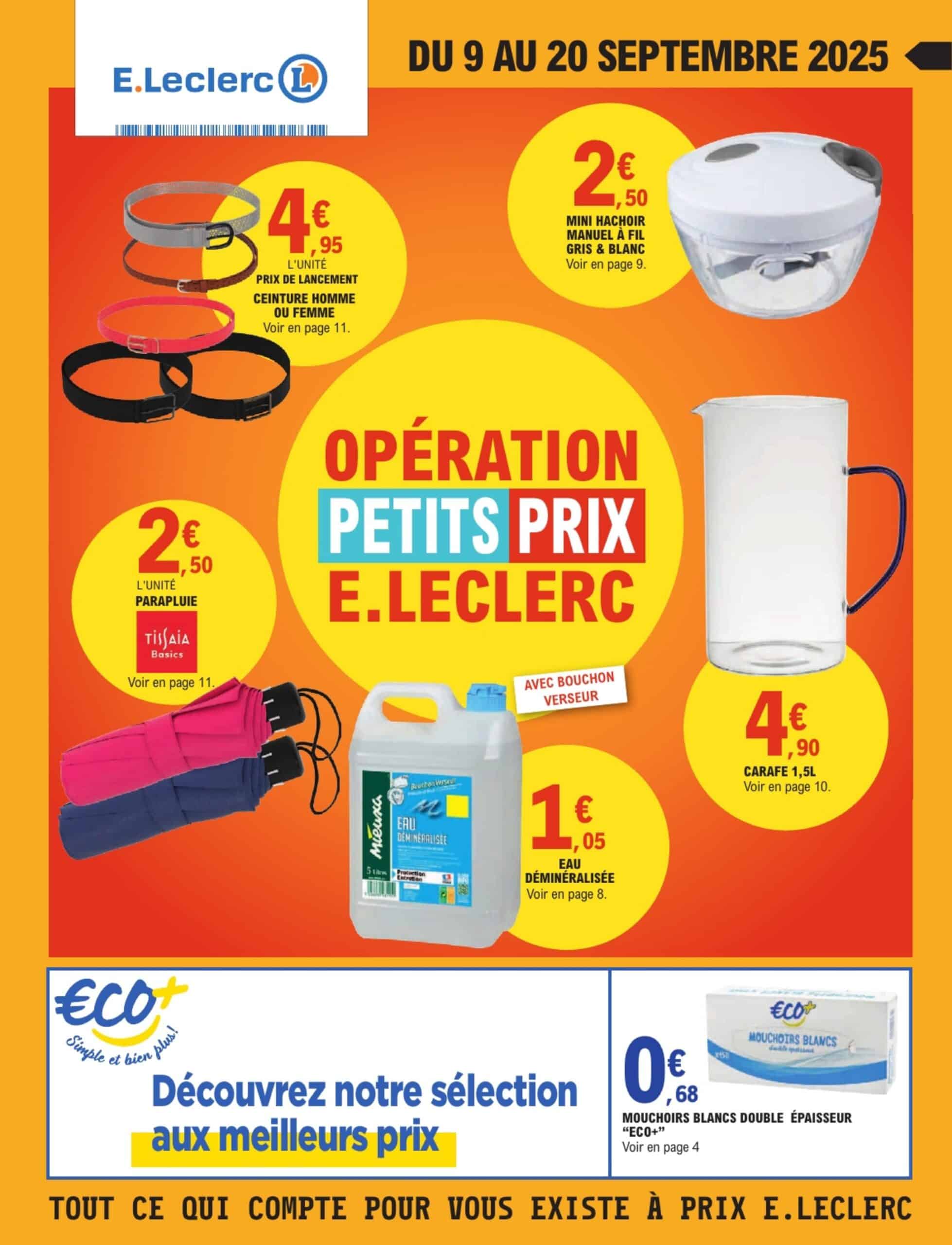 Promotions et réductions E.Leclerc du 9 au 20 septembre